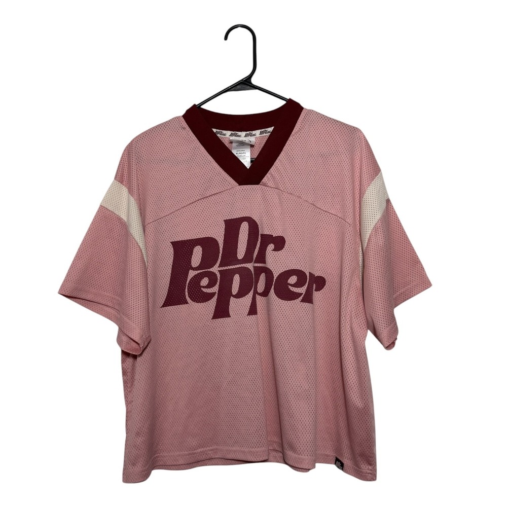 Dr Pepper Retro Sporty Pink Mesh Jersey Top I'm a Pepper 23 Oversized Women's XL